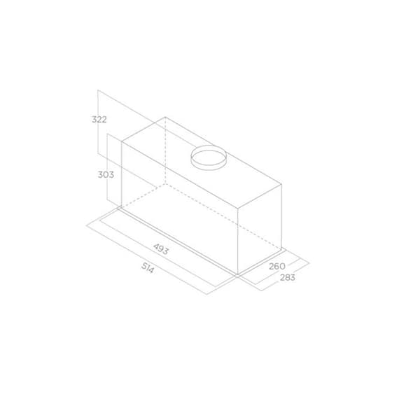 Integrerat lock - ELICA - LANE GROUP BL/A/52 L52 SVART - Evakuering - 650 m3/h - 65 dB