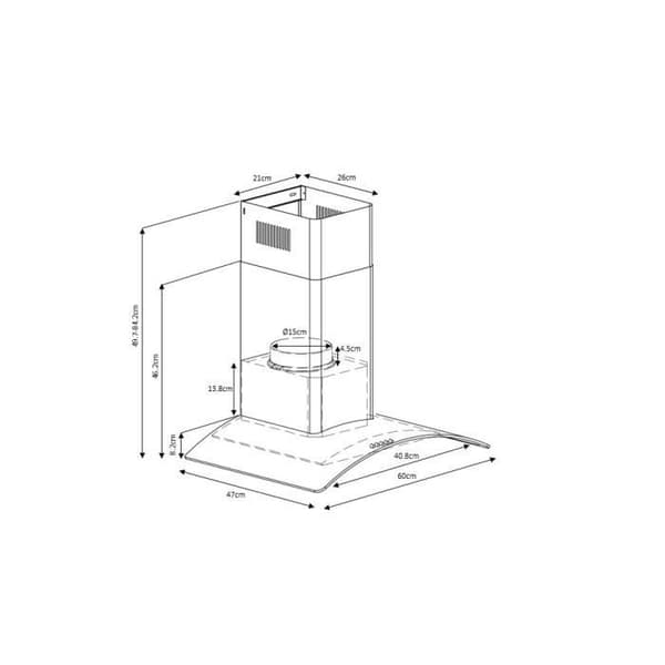 Continental Edison Koristeellinen liesituuletin - L60 cm - musta ja lasi
