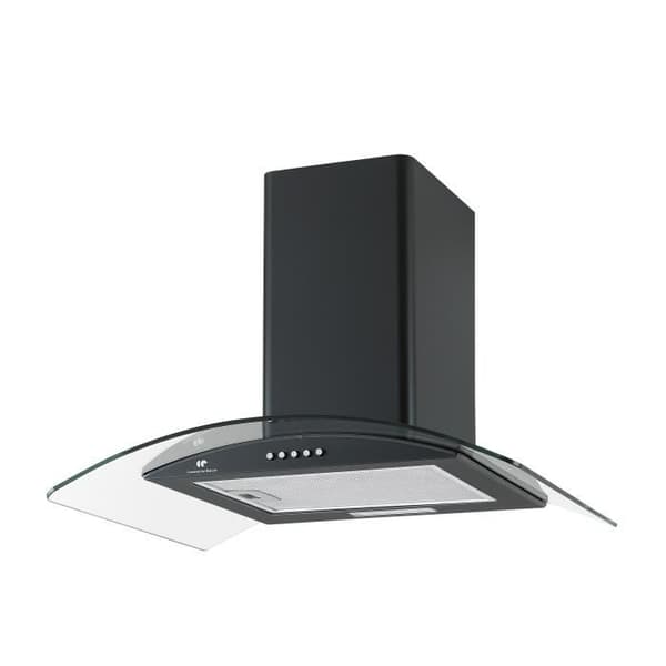 Continental Edison Koristeellinen liesituuletin - L60 cm - musta ja lasi