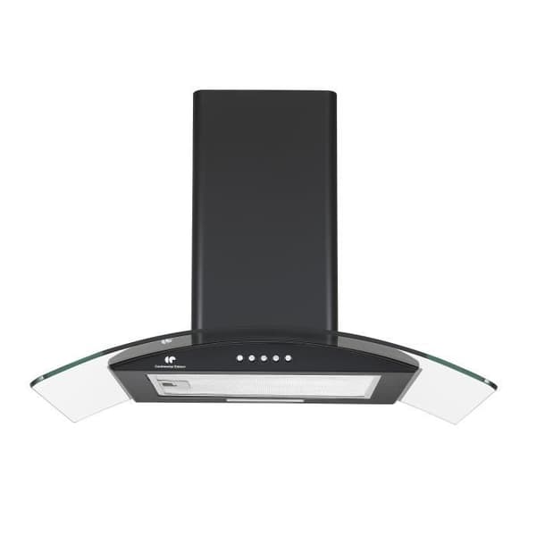 Continental Edison Koristeellinen liesituuletin - L60 cm - musta ja lasi