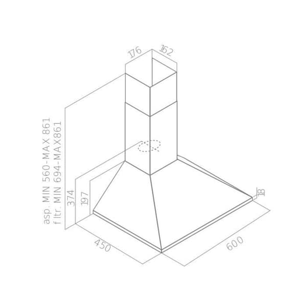 OCEANIC OCEAHP6039B pyramidkåpa - 60 cm
