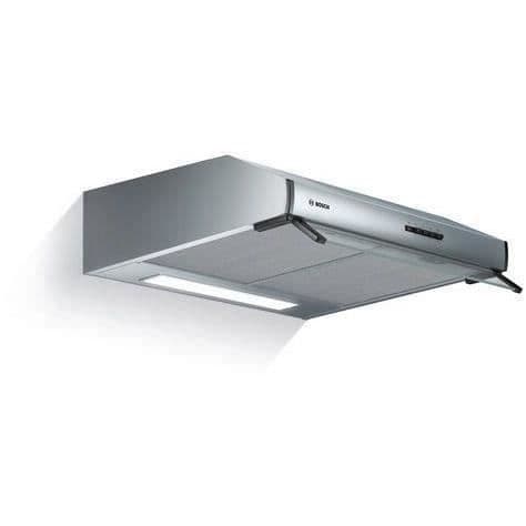 BOSCH DUL63CC50 klassisk väggmonterad fläkt - L 60 cm - Rostfritt stål - Avgas/Återvinning - 350 m³ luft/h max i avgas - 72 dB