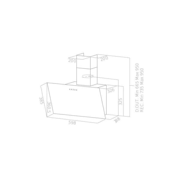 Sort dekorativ emhætte - A - CONTINENTAL EDISON CEHD6065B - L60 cm