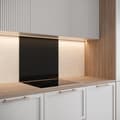 Miniatyrbild 1 av 3: Credence - SAINT GOBAIN - Mattsvart - Glas - 70 cm - 60 cm - Svart emaljerad glasfläkt baktill 70X60