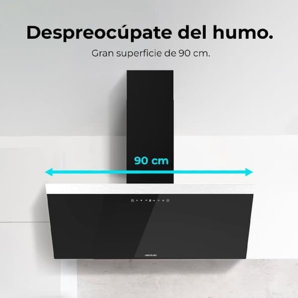 Cecotec Dekorativ köksfläkt Bolero Flux DT 606500 Glas Svart A