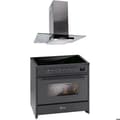 Miniatyrbild 1 av 4: GURARI Induktionshäll E 913 BL, Spis 90 cm/121L + fläkt 90 cm GCH T 466 IS 90 BL PRIME N