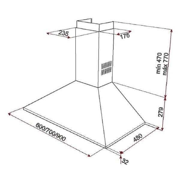 Dekorativ vägghuva DBB60 (DBB 60) Rostfritt stål - TEKA - 60 cm - Dekorativ huva - Evakuering &amp; återvinning