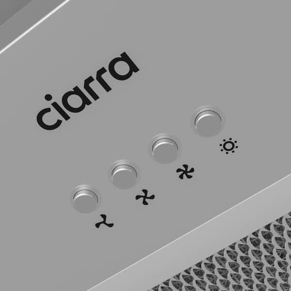 CIARRA Fläktgrupp Filtrande 60cm A+++ 650m3/h 3 Hastigheter Återvinning eller Utblåsning Inox CD6926AS