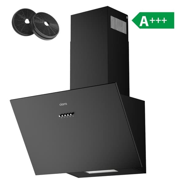 CIARRA Kolfriande Fläkt 60cm A+++ 650m3/h med Kolfilter Återvinning eller Ventilation Svart