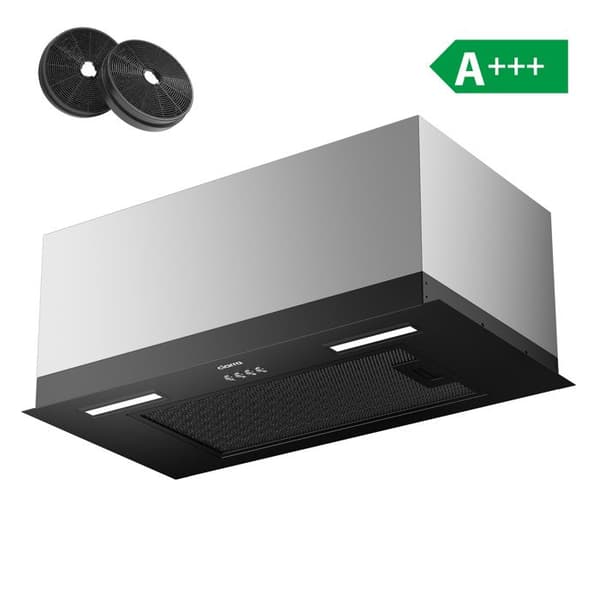 CIARRA Köksfläkt 60cm 650m3/h med 2st Kolfilter A+++ Köksensor Svart