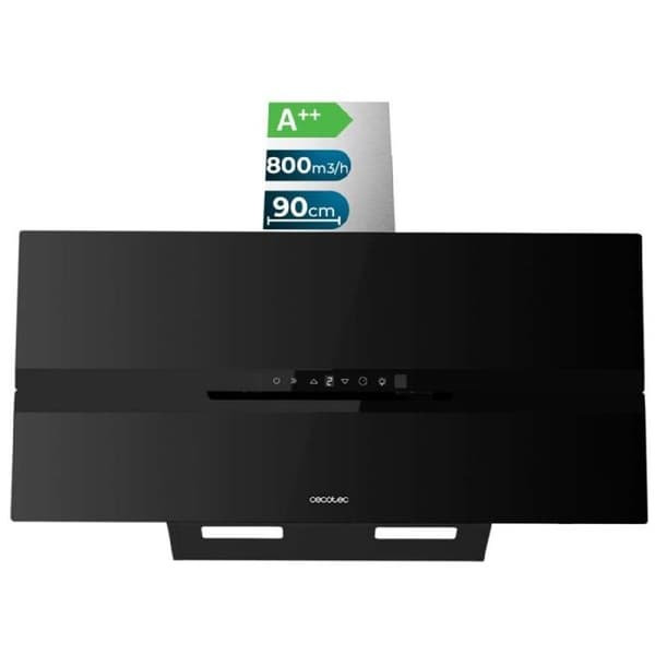 Köksfläkt - Bolero - Flux DT 908010 - Svart Glas - 90 cm - A++