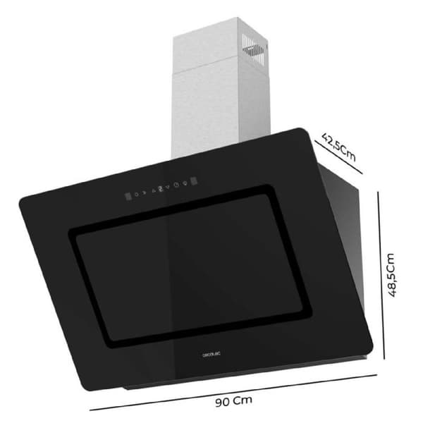Dekorativ fläkt - Bolero - Flux DT 908002 - Svart Glas - 90 cm - A++