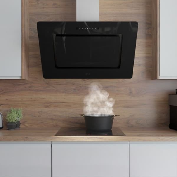 Dekorativ fläkt - Bolero - Flux DT 908002 - Svart Glas - 90 cm - A++