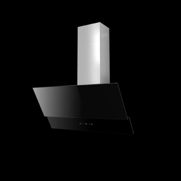 Dekorativ fläkt - Bolero - Flux DT 908001 - Svart glas - 90 cm - A++