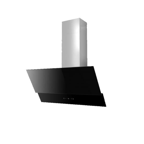 Dekorativ fläkt - Bolero - Flux DT 908001 - Svart glas - 90 cm - A++