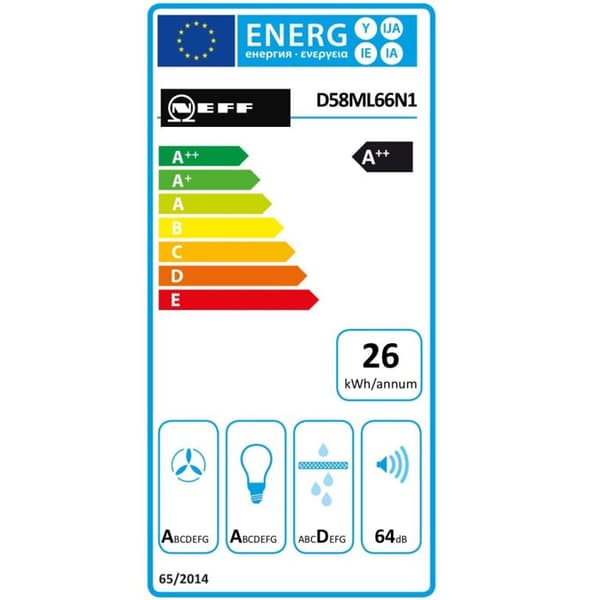 Groupe Filtrant NEFF D58ML66N1 - NEFF - Gruppe med filter - Grå - Rostfritt stål - 86 cm - 30 cm