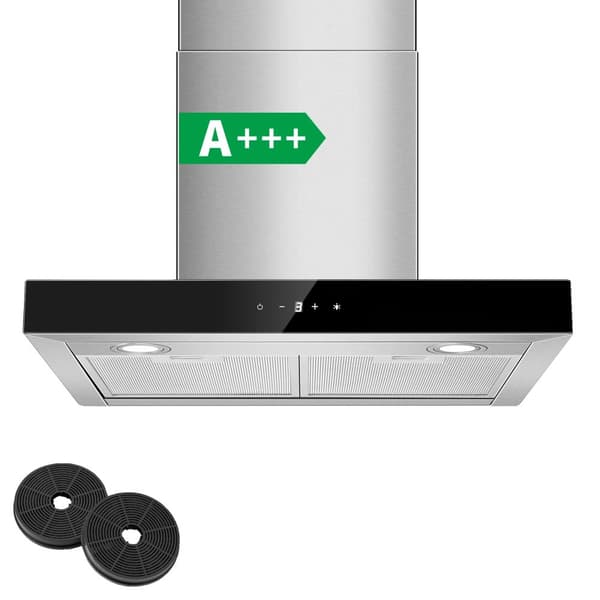 Väggmonterad köksfläkt, 400m³/h utsug, ultra-tyst 52dB, energieffektiv A+++,EU