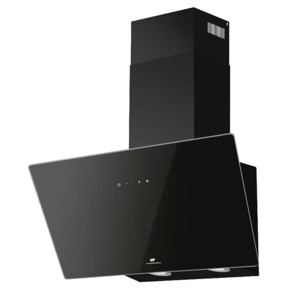 Dekorativ lutande fläktkåpa - CONTINENTAL EDISON - CEHDI60B - A +++ - L60 cm - Svart