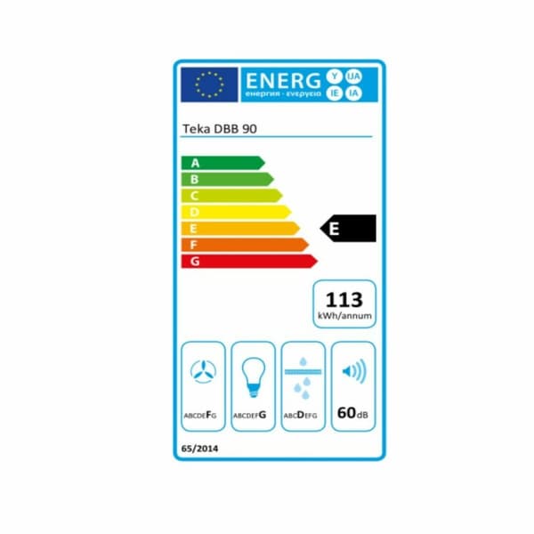 Konventions-emhætte Teka CAMPANA DBB 90 NEGRO 90 cm 63 dB Sort