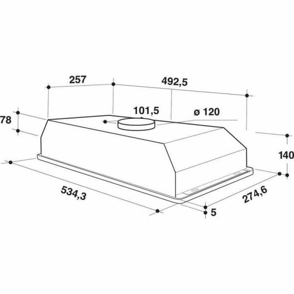 Konventions-emhætte Whirlpool Corporation WCT 64 FLS X 332 m3/h 53 cm Sølvfarvet Stål