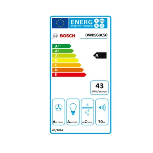 Konventions-emhætte BOSCH DWB96BC50 590 m³/h 70 dB 215W