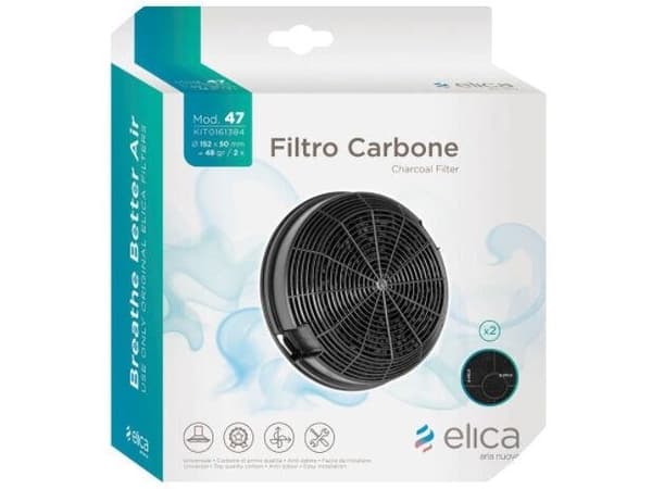 Elica CFC0141497, Filter till spiskåpa, Svart, Kol, Elica, Missy, Box, 155 mm