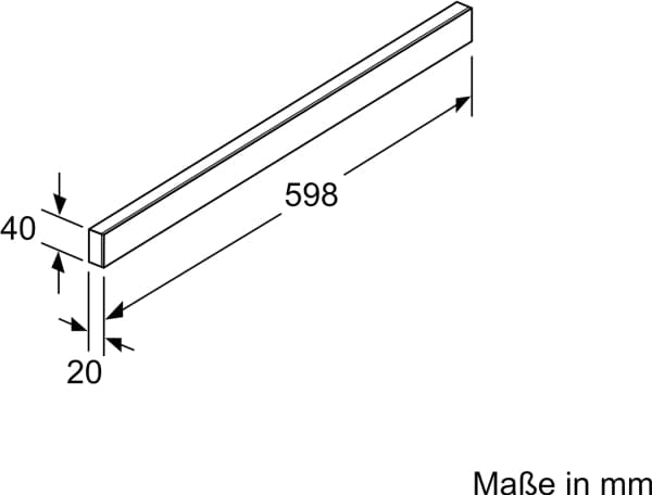 Siemens LZ46521 - Håndtak til hette - 60 cm. - Hvit