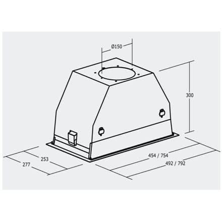 CATA | Hood | GC DUAL A 75 XGWH | Canopy | Energy efficiency class A | Width 79.2 cm | 820 m³/h | Touch control | LED | White glass Sort, Rustfritt stål, Hvit