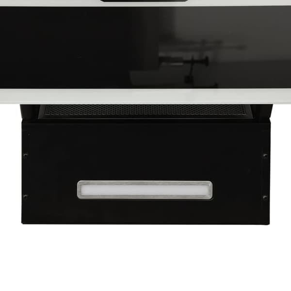 Köksfläkt 60 cm stål och härdat glas svart