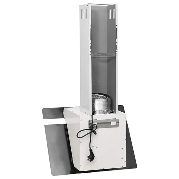 Köksfläkt 60 cm stål och härdat glas vit