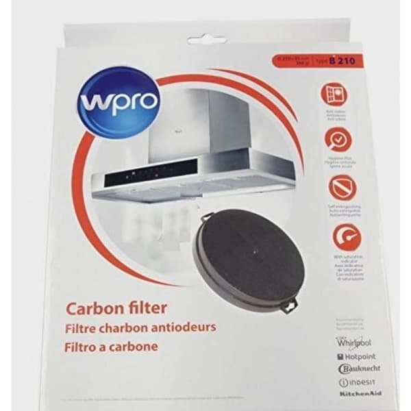 Kolhuvfilter - Wpro CHF210/1 - Diameter 210 mm - Vit