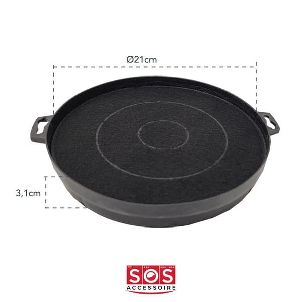 Kolfilter till Whirlpool B210 huv - Ø210x30mm - C00090822 484000008579 48128171