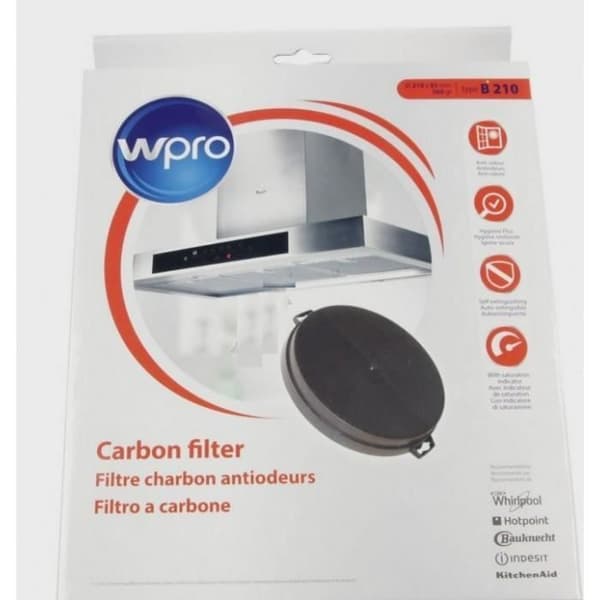 Kolfilter CHF210/1 för Sholtes Ariston Brandt Whirlpool Airlux De Dietrich huva