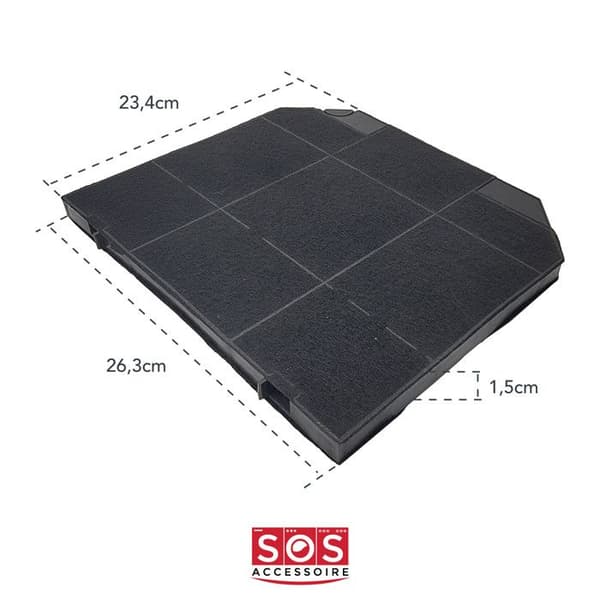 Kolfilter (x1) ROBLIN 5403008 - Huv - ROBLIN, ARISTON HOTPOINT, FRANKE, SMEG, ELECTROLUX, ARTHUR MARTIN ELECTROLUX, ZANUSSI,
