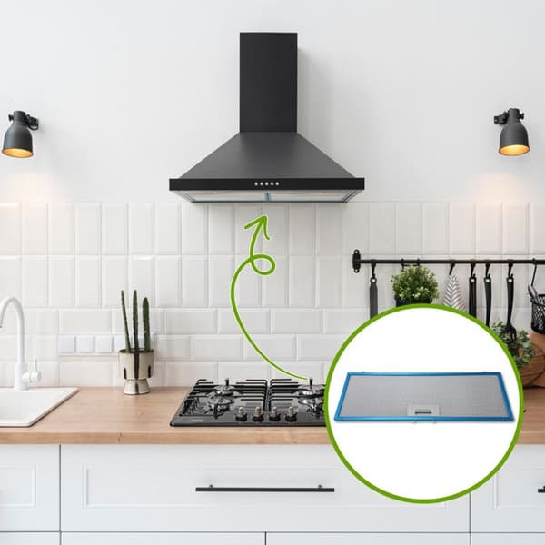 Filtret metall anti-fett - SOS Accessoire - 458x177mm - Kompatibel med flera fläktar