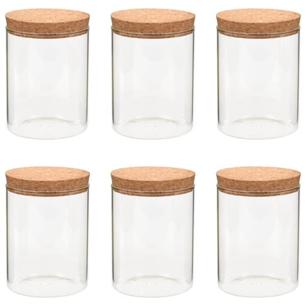 vidaXL Förvaringsburkar i glas med korklock 6 st 650 ml