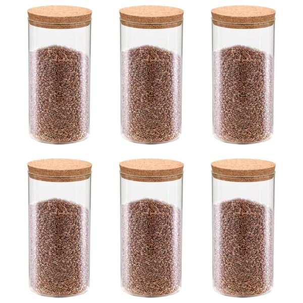 vidaXL opbevaringsglas med korklåg 6 stk. 1100 ml - Kagedåser vidaXL opbevaringsglas med korklåg 6 stk. 1100 ml - Kagedåser