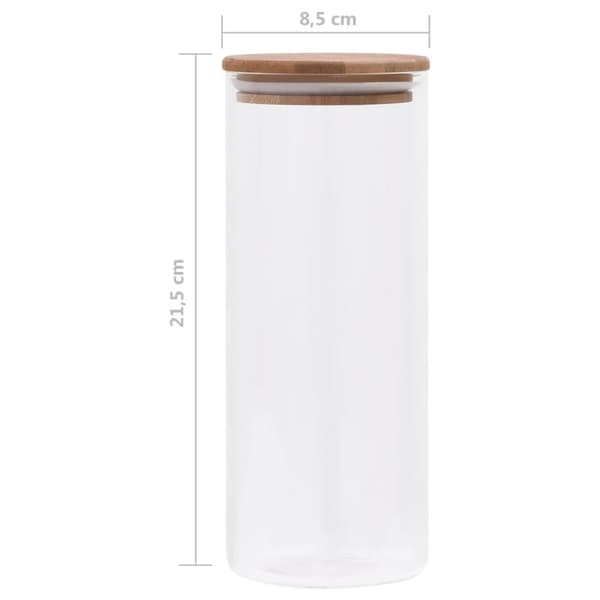 vidaXL Lasiset säilytyspurkit bambukansilla 6 kpl 1000 ml -  Keksipurkit