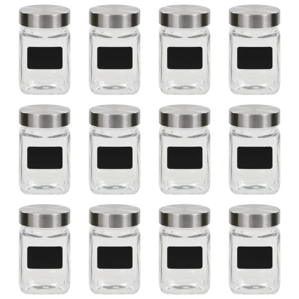 vidaXL Säilytyspurkit tarroilla 12 kpl 300 ml - Keksipurkit