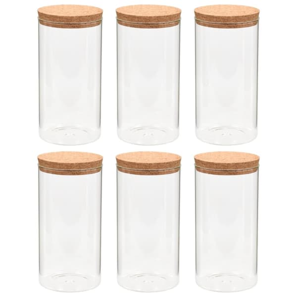 Förvaringsburkar i glas med korklock 6 st 1400 ml