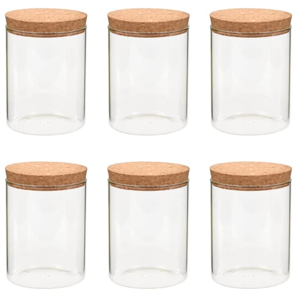 Förvaringsburkar i glas med korklock 6 st 650 ml