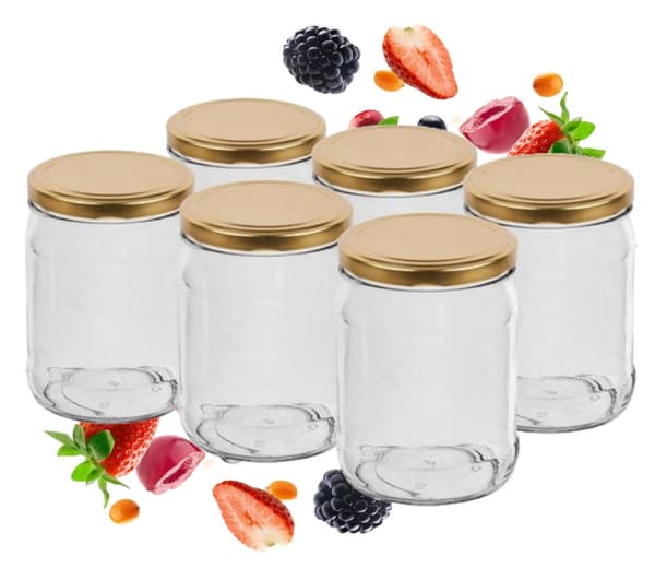 Glas til marmelade med skruelåg 500 ml 6 stk.