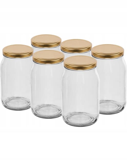 Glasburk för marmelad med skruvkork 900ml 6 st