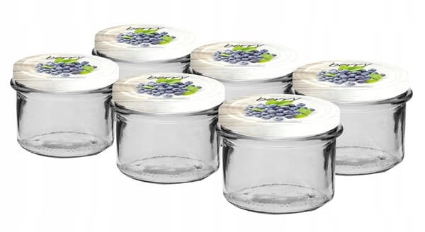 Syltetøjsglas med farvet låg 6 stk. 235 ml