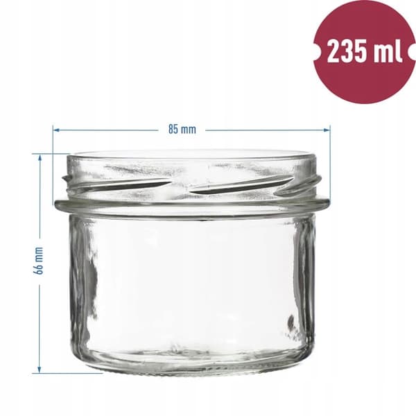Syltetøjsglas med farvet låg 6 stk. 235 ml