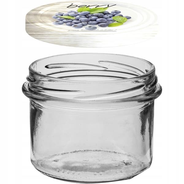 Syltetøjsglas med farvet låg 6 stk. 235 ml