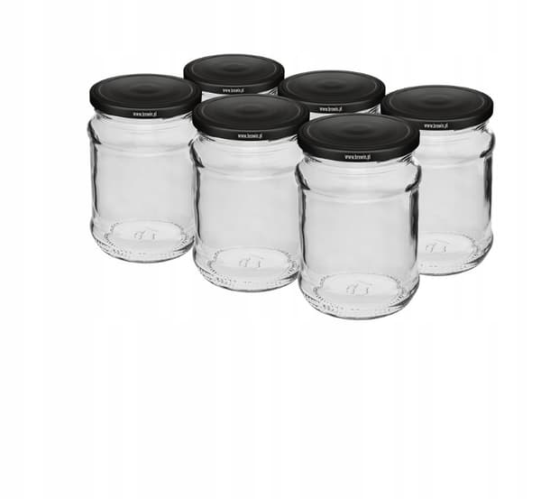 Konserveringsburkar med lock 6 st 250 ml