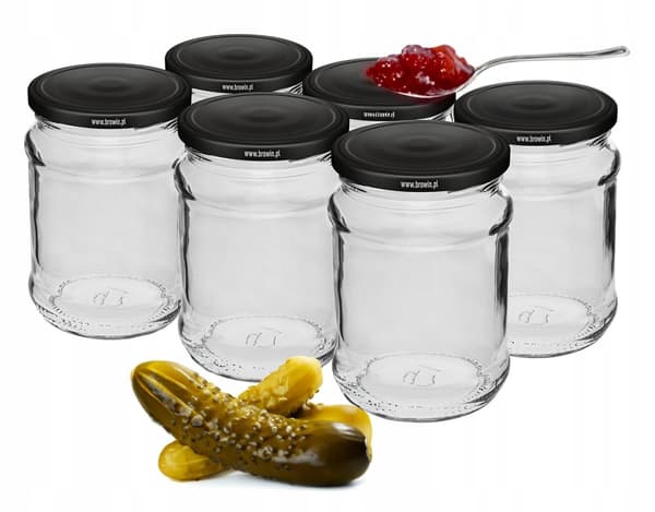 Konserveringsburkar med lock 6 st 250 ml