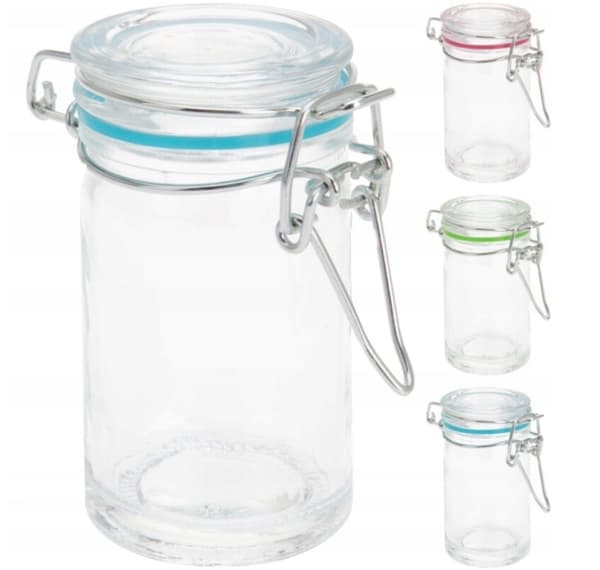 Opbevaringskrukke med klips 80 ml 4,5x8,5 cm