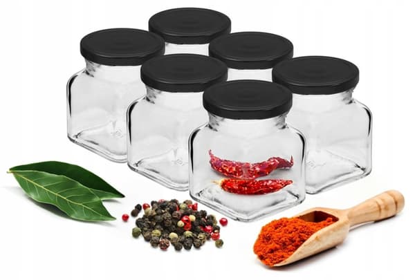Kryddburkar med lock 6 st 120 ml